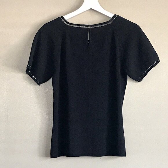 Vintage Pierri New York Black Embellished Top‎ Size XL - Picture 3 of 8